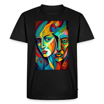 Transformation of two individuals - Men's Premium Organic T-Shirt - black - Front - Nico (187cm)