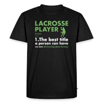 Définition du joueur de sport La crosse - T-shirt Premium bio Homme - noir - Devant - Nico (187cm)