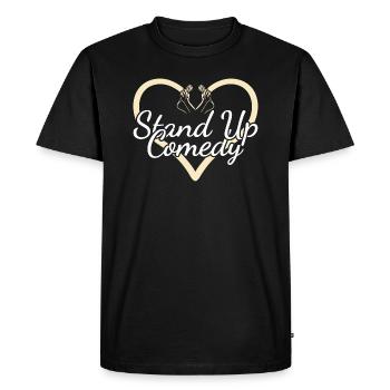 Comédien Coeur Stand Up Comédie - T-shirt Premium bio Homme - noir - Devant - Nico (187cm)