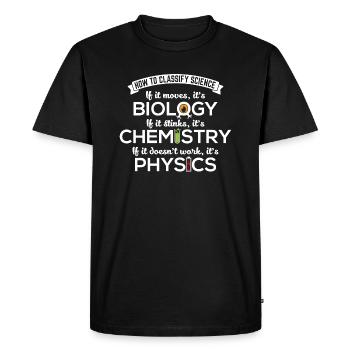 Biologi Moves Chemistry Stinker Fysik Nerd Gift - Herre Premium økologisk T-shirt - sort - Foran - Nico (187cm)