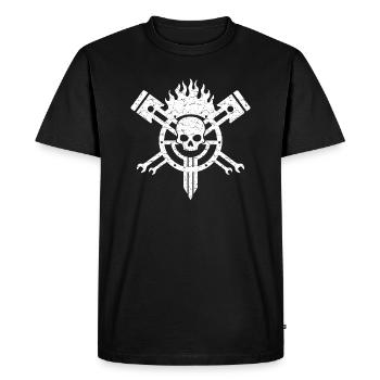 Crâne de moteur - T-shirt Premium bio Homme - noir - Devant - Nico (187cm)