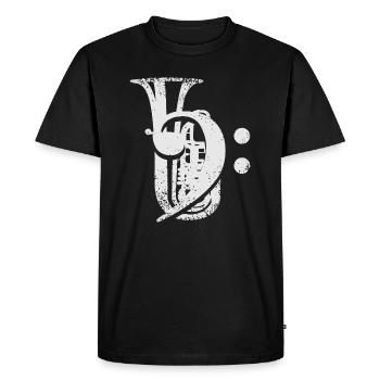 Tubist Bass Clef Music Key Tuba - Men's Premium Organic T-Shirt - black - Front - Nico (187cm)