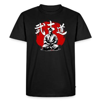 Samouraï Bushido Karaté Kimono Arts martiaux - T-shirt Premium bio Homme - noir - Devant - Nico (187cm)