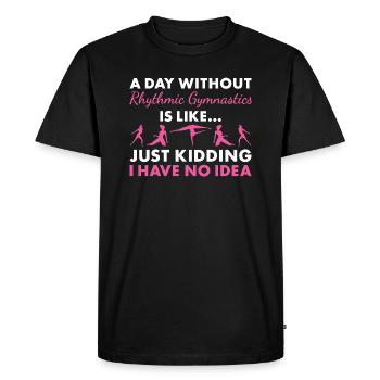 Gymnaste Une journée sans gymnastique rythmique - T-shirt Premium bio Homme - noir - Devant - Nico (187cm)