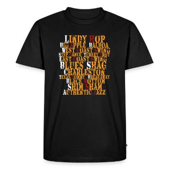 Swing dance - Lindy Hop, Balboa, Blues, Charleston - Men's Premium Organic T-Shirt - black - Front - Nico (187cm)