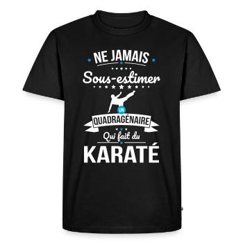 Sous-estimer un quadragénaire qui fait du karaté - T-shirt Premium bio Homme - noir - Devant - Nico (187cm)