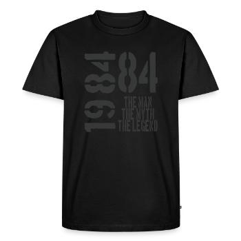 Année de naissance 1984 papa - T-shirt Premium bio Homme - noir - Devant - Nico (187cm)
