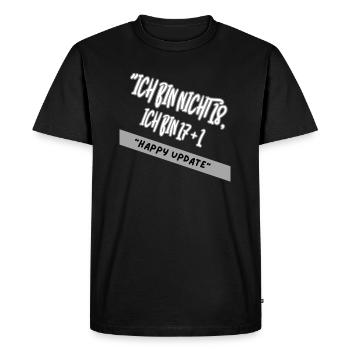 « J’ai 17+1 ans » et non 18 ans - T-shirt Premium bio Homme - noir - Devant - Nico (187cm)