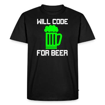 Code de la bière, T-shirt drôle de programmeur - T-shirt Premium bio Homme - noir - Devant - Nico (187cm)