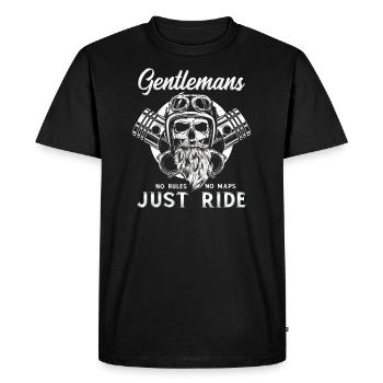 Biker biker moto chopper moto - T-shirt Premium bio Homme - noir - Devant - Nico (187cm)