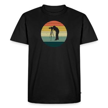 Cameraman Filmmaker Camera Vintage Gift - Men's Premium Organic T-Shirt - black - Front - Nico (187cm)