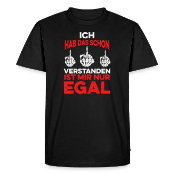 Hab das verstanden, ist mir nur egal - Männer Premium Bio T-Shirt - Schwarz - Vorne - Nico (187cm)