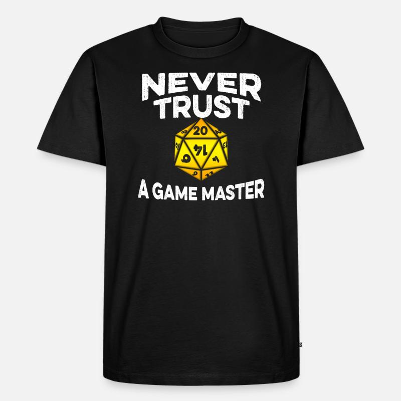 Never Trust a Game Master - Männer Premium Bio T-Shirt - Schwarz
