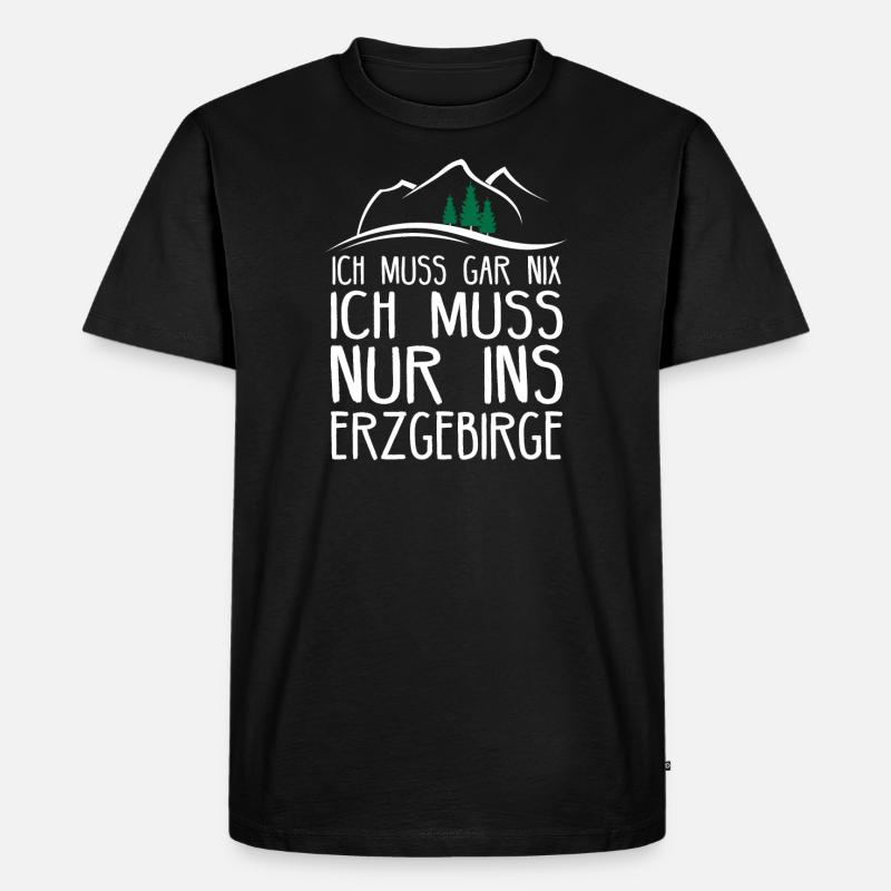 Erzgebirge Sachsen Bergbau Aue Geschenkidee - Männer Premium Bio T-Shirt - Schwarz