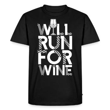 De course Pour le vin Vins Vignes - T-shirt Premium bio Homme - noir - Devant - Nico (187cm)