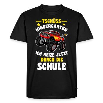 Scolarisation Monster Truck Au revoir à la maternelle - T-shirt Premium bio Homme - noir - Devant - Nico (187cm)