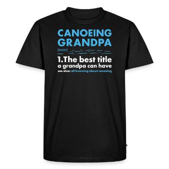 Canotiste Papi Définition Canoë - T-shirt Premium bio Homme - noir - Devant - Nico (187cm)
