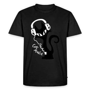 Cat Cat Music Headphones Music Headphones - T-shirt Premium bio Homme - noir - Devant - Nico (187cm)