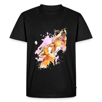 Love my fox - Men's Premium Organic T-Shirt - black - Front - Nico (187cm)