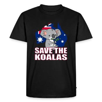 Koala - Save the Koalas. - T-shirt Premium bio Homme - noir - Devant - Nico (187cm)