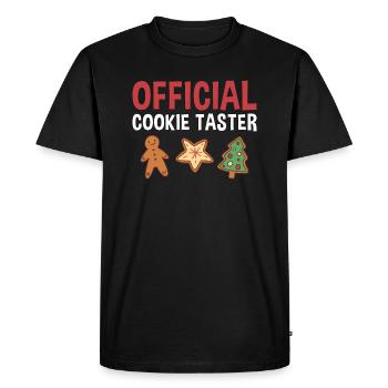 Baking Official Cookie Button Cookie - Men's Premium Organic T-Shirt - black - Front - Nico (187cm)