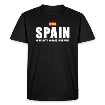 Espagne Pas de casques Pas de coussinets juste des ballons Espagne Rugby - T-shirt Premium bio Homme - noir - Devant - Nico (187cm)