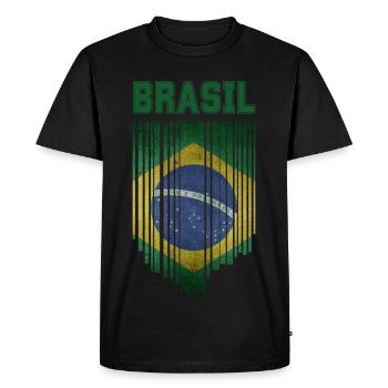 Drapeau brésilien, fierté brésilienne - T-shirt Premium bio Homme - noir - Devant - Nico (187cm)