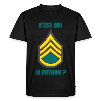 C'est qui le patron ? - T-shirt Premium bio Homme - noir - Devant - Nico (187cm)