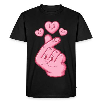 Kpop Musique coréenne Doigts mignons Amour Anime - T-shirt Premium bio Homme - noir - Devant - Nico (187cm)