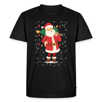 Père Noël, Père Noël, Noël - T-shirt Premium bio Homme - noir - Devant - Nico (187cm)