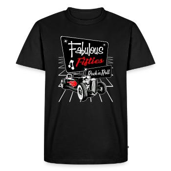 1950s Hotrod Rockabilly Sock Hop Rock and Roll - Men's Premium Organic T-Shirt - black - Front - Nico (187cm)