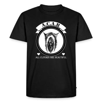 ACAB All Clitoris are Beautiful - Men's Premium Organic T-Shirt - black - Front - Nico (187cm)