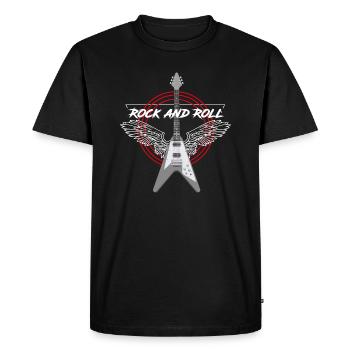 Rock and Roll Musik Gitarre T-Shirt - Männer Premium Bio T-Shirt - Schwarz - Vorne - Nico (187cm)