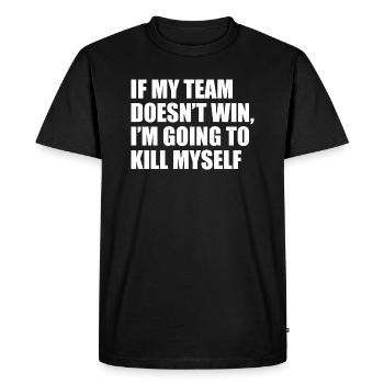 Si mon équipe dit drôle - T-shirt Premium bio Homme - noir - Devant - Nico (187cm)