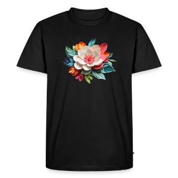 Joie de la fleur - T-shirt Premium bio Homme - noir - Devant - Nico (187cm)