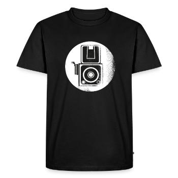 Camera stencil black gift - Men's Premium Organic T-Shirt - black - Front - Nico (187cm)