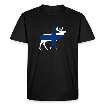 Finlande Elch - T-shirt Premium bio Homme - noir - Devant - Nico (187cm)