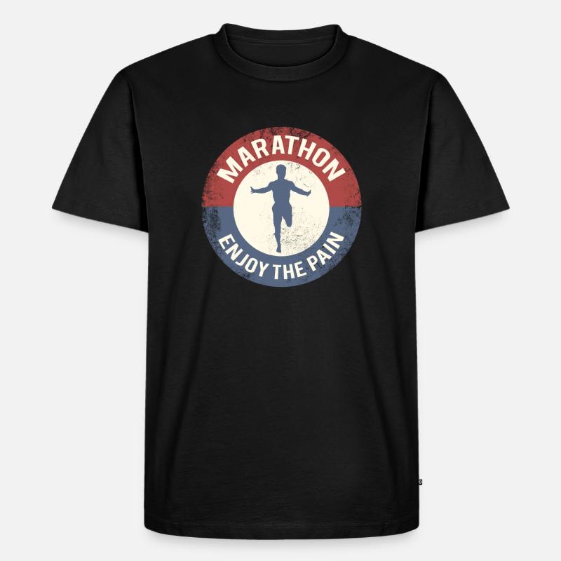marathon - Männer Premium Bio T-Shirt - Schwarz