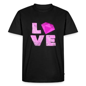 Love | Minéraux Typographie Pierres précieuses Cadeau - T-shirt Premium bio Homme - noir - Devant - Nico (187cm)