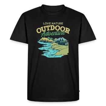 Amoureux de la nature aventure en plein air - T-shirt Premium bio Homme - noir - Devant - Nico (187cm)