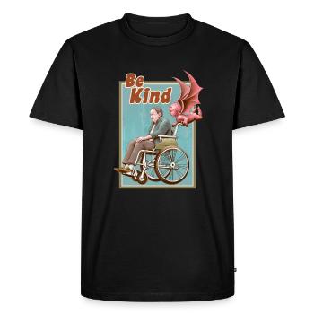 SEI FREUNDLICH - Männer Premium Bio T-Shirt - Schwarz - Vorne - Nico (187cm)