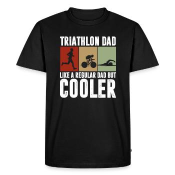 papa thiathlon comme papa ordinaire mais design cool - T-shirt Premium bio Homme - noir - Devant - Nico (187cm)