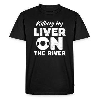 Tuer mon foie sur la rivière en buvant l’été - T-shirt Premium bio Homme - noir - Devant - Nico (187cm)