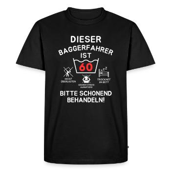 Ce conducteur de pelleteuse a 60 ans. - T-shirt Premium bio Homme - noir - Devant - Nico (187cm)