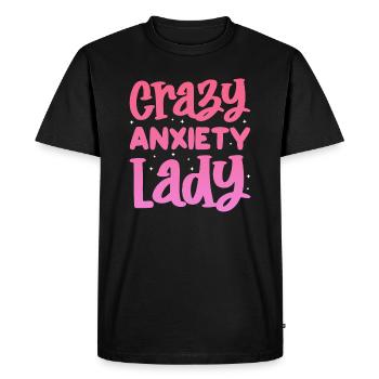 dame d’anxiété folle Design pour une dame folle - T-shirt Premium bio Homme - noir - Devant - Nico (187cm)