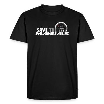 Enregistrer les manuels - Drôle de voiture à trois pédales - T-shirt Premium bio Homme - noir - Devant - Nico (187cm)