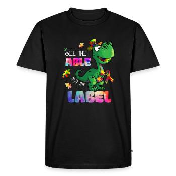 Autism See The Able Not The Label - Men's Premium Organic T-Shirt - black - Front - Nico (187cm)