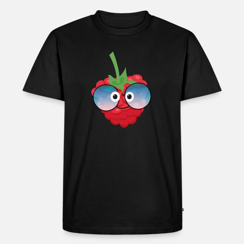 wild berry,himbeere,beere,comic - Männer Premium Bio T-Shirt - Schwarz