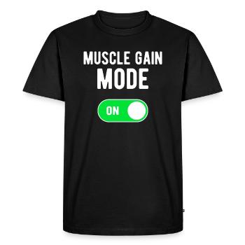 Mode de gain musculaire ON Gym Entraînement de musculation - T-shirt Premium bio Homme - noir - Devant - Nico (187cm)
