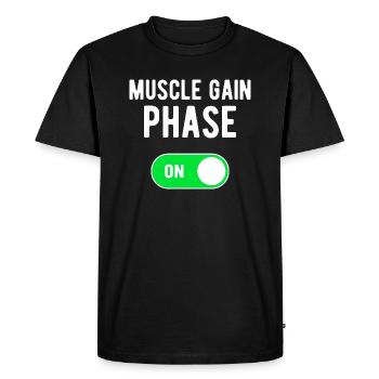 Phase de gain musculaire ON Entraînement de poids de musculation - T-shirt Premium bio Homme - noir - Devant - Nico (187cm)